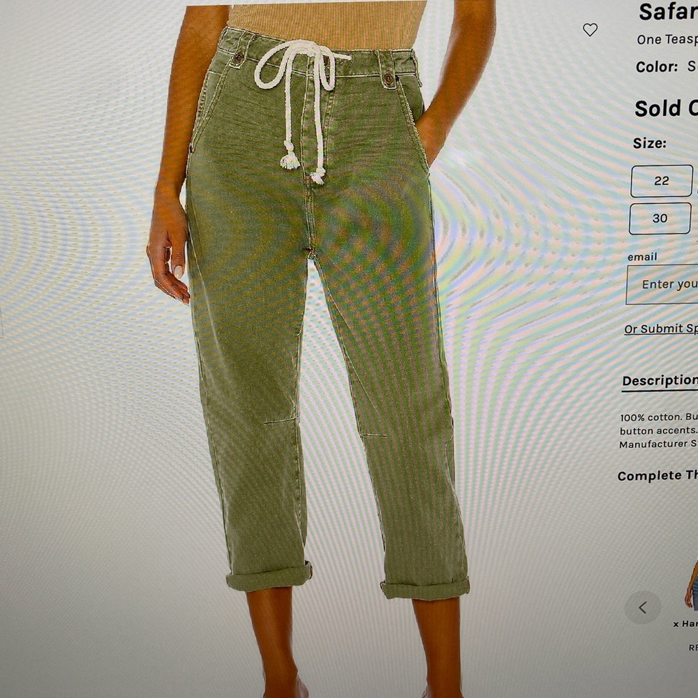 One Teaspoon safari high waist wide leg in super khaki size 25